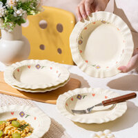 Mũ Rơm Kem Đĩa Sâu Pasta Đĩa Hộ Gia Đình Phương Tây Thực Phẩm Salad Gốm Ăn Đĩa Bộ Đồ Ăn