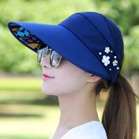 Mũ rộng vành chống nắng chống tia uc thời trang, nón chống nắng nữ - Xanh Đen