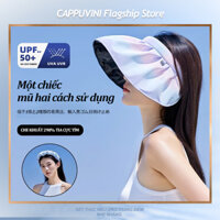 Mũ rộng vành chống nắng uv nón lưỡi trai đi biển vành rộng nửa đầu thời trang Mũ lưỡi trai hở đỉnh đầu vành lớn