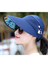 Mũ rộng vành đính hoa thời trang, nón rộng vành chống nắng chống uv nữ