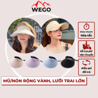 Mũ rộng vành nam nữ nửa đầu, nón mũ lưỡi chai lớn chống nắng tia UV thời trang năng động WEGO