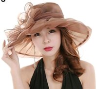 Mũ rộng vành nón gấp gọn đẹp sang trọng dona21122502 - nâu