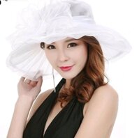 Mũ rộng vành nón gấp gọn đẹp sang trọng dona21122502 - Trắng