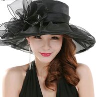 Mũ rộng vành nón gấp gọn đẹp sang trọng dona21122502 - Đen