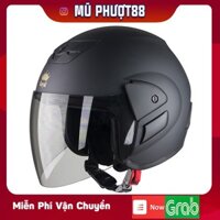 Mũ Royal M01 - Màu đen nhám - Mũ bảo hiểm 3/4 có kính chính hãng Royal clip thật