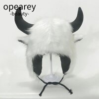 Mũ sang trọng OPEAREY Bullhead, Mũ Bison Unisex dày, Lông tơ chống gió có sừng Mũ bông