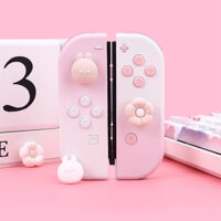 Mũ silicon Joycon Thumb Grip, Mũ che cần điều khiển Tương thích với Nintendo Switch / OLED / Switch Lite, 4 CÁI - Thỏ hoa