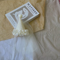 Mũ sinh nhật handmade P'ti chou mũ chóp mix ren hoa cho bé freesize