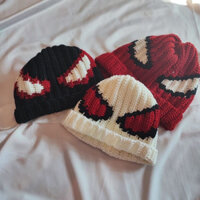 Mũ spiderman siêu nhân nhện bản 1 - loại 1 handmade móc từ len sợi (có thể ib chọn màu)