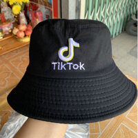 Mũ tai bèo nam nữ vành tròn 2 lớp TIKTOK, nón bucket unisex hottrend - Đen 1 Lớp