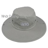 Mũ tai bèo nam size đầu rộng thoải mái nón tai bèo lính vành to được đóng sò cao cấp kết hợp vải cotton - Rêu nhạt