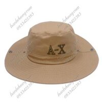 Mũ tai bèo nam thêu chữ A-X nón tai bèo lính vành rộng giúp chống nắng tốt với chất liệu vải cotton tốt mềm mại dễ thấm - Kaki nhạt