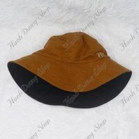 Mũ tai bèo vành nhỏ N-Y loại rẻ đội được 2 mặt thời trang phù hợp cho cả nam và nữ - Đen &amp;amp kaki đậm