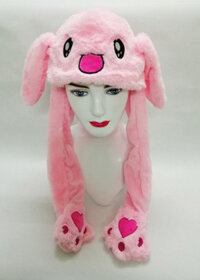 Mũ tai giật hình con vật - Thỏ Hồng