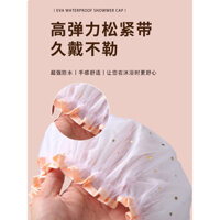 Mũ tắm chống nước dày, mũ che đầu hai lớp, mũ chống dầu cho nhà bếp, mũ tắm nữ
