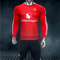 MU tay dài, áo bóng đá tay dài, nhận in tên số theo yêu cầu, in nhiệt không bong tróc, mực in sắc nét, bền màu JFUTBALL