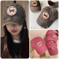 Mũ thêu hình xinh (hàng quảng châu đẹp) nón kết màu Hồng dâu hot trend