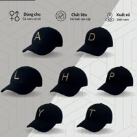 Mũ thời trang, mũ lưỡi trai đen thêu nổi 3D chữ cái theo tên siêu nổi siêu HOT chất lượng cao