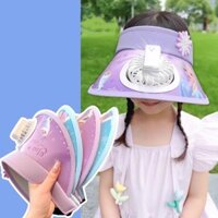 Mũ trẻ em hè che nắng Elsa công chúa, mũ có quạt điện, mũ chống nắng, mũ trẻ em