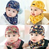 Mũ trẻ em mùa thu đông cho bé trai bé gái, mũ cướp biển cotton nguyên chất, khăn choàng đầu cho trẻ sơ sinh dễ thương