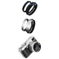 Mũ trùm đầu ống kính kim loại cao cấp + Vòng chuyển đổi ren 49mm cho máy ảnh Fujifilm Fuji X100F X100S X100T X100V X70 X100
