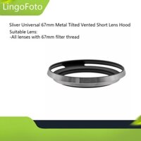 Mũ trùm đầu ống kính ngắn nghiêng kim loại Sliver Universal 67mm không có bóng