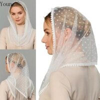 Mũ trùm đầu ren tam giác trẻ trung Cô dâu Khăn quàng cổ thời trang thoáng khí cho nhà thờ và các bữa tiệc cổ điển