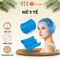 Mũ trùm đầu y tế, mũ con sâu, thoáng mát (100 cái)