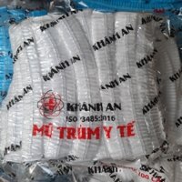 Mũ trùm đầu y tế, nón con sâu Khánh An bịch 100 cái dùng trong môi trường y tế, thí nghiệm, điện tử, thực phẩm, spa - SET 100 CHIẾC - Trắng