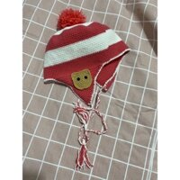 mũ trùm tai cho bé, mũ len cho bé hoạ tiết con gấu