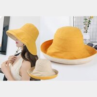 Mũ vải rộng vành 2 LỚP chống tia UV - TÔNG MÀU VINTAGE