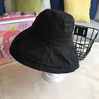 Mũ Vải Rộng Vành 2 Mặt Chống Nắng Thời Trang Đi Biển  - ĐEN