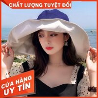 Mũ Vải Rộng Vành Chống Nắng Đi Biển Có Dây Rút - Phong Cách Hàn Quốc
