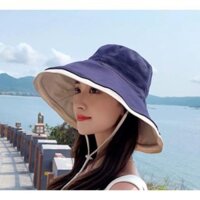 Mũ Vải Vành Rộng Hàn Quốc( Có Dây Rút ) - Mũ Vành Trắng Thời Trang