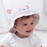 Mũ vành cho bé gái , Mũ cotton trẻ em Miller kẻ nhỏ tai mèo hồng mặt mèo size từ 6 tháng đến 5 tuổi