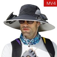 Mũ Vành Chống Nắng Kèm 2 Quạt Năng Lượng Mặt Trời Có Pin Lithium Sạc Lại Vải Chống Thấm Nước Dễ Sử Dụng