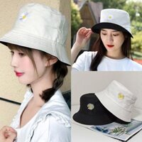Mũ Vành Nhỏ, Mũ Bucket Hoa Cúc, Mũ Bucket Cụp Phong Cách Swag Siêu Xinh MD07 - Đen Trắng