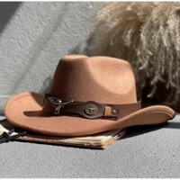 Mũ vành rộng ,nón phớt đi biển cao bồi da (freeship)