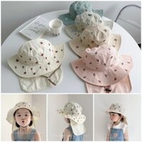 Mũ Vành tai bèo chắn nắng trẻ em cho bé trai, bé gái từ 3 đến 8 tuổi - họa tiết dễ thương, đi biển che đầu, gáy
