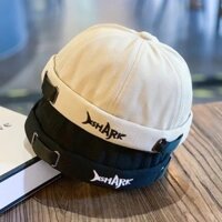 Mũ vành Thời Trang Hình Cá Mập Thêu Chữ Cho Nam Nữ Cotton Beanies Dạo Phố Mũ Dưa Skullies Beanie