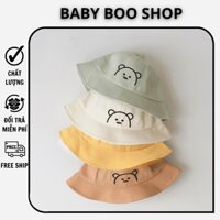 Mũ vành tròn trẻ em, mũ vành cho bé 1-3 tuổi hình gấu thêu cực cute, chất vải thoáng mát BABY BOO SHOP