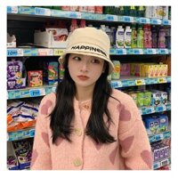 Mũ Xô Bucket Sụp vành Mũ Nón Tai bèo Cụp vành In chữ 3D Nón Mũ Bucket Chống nắng Ulzzang Hàn Quốc Cá tính Đẹp