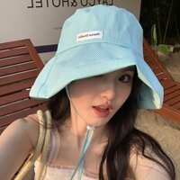 Mũ xô chống nắng sọc xanh bạc hà phong cách Hàn Quốc Mũ nồi Dopamine nữ