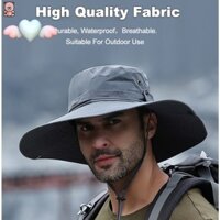 Mũ xô chống thấm nước Vành rộng Mũ cao bồi dành cho nam Mũ đi biển ngoài trời Đi bộ đường dài UV50 + Mũ ngư dân dành cho nam