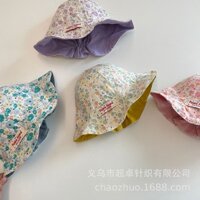 Mũ xô trẻ em kiểu Nhật tròn, hoa, đảo ngược, bảo vệ mặt trời cho bé gái