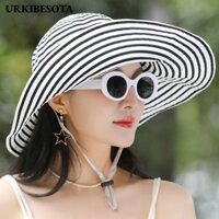 Mũ Xô URKIBESOTA, Mũ Chống Nắng Có Thể Điều Chỉnh Chống Nắng, Mũ Đi Biển Sọc Chống Tia UV Mùa Hè