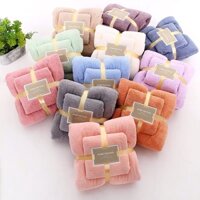 (MUA 1 ĐƯỢC 2) Bộ Khăn Tắm Cao Cấp STARRY HOUSE Khăn Tắm Lông Cừu 70x140 và  35x75 Mềm Mịn Thấm Hút Không Rụng Lông