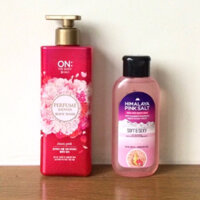 [Mua 1 được 2] Sữa tắm On The Body Classic pin hương nước hoa 3 tầng hương kèm chai dầu gội muối Hồng Hinalaya 200g