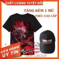 [MUA 1 ĐƯỢC 2] Tặng ngay 1 nón Free Fire khi mua áo thun màu đen in hình Quỷ Vương