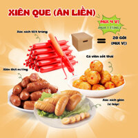 Mua 1 Hộp Combo Mix 4 vị  Xúc Xích Bắp + Que nướng + Cá viên + xúc xích(hộp 20 gói) - TẶNG thêm 1 Hộp Mix 4 vị